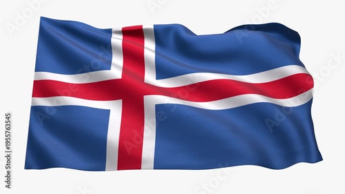 Iceland_Realistic_Flag_animated_Seamless_Loop