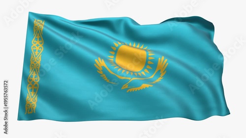 Kazakhstan_Realistic_Flag_animated_Seamless_Loop