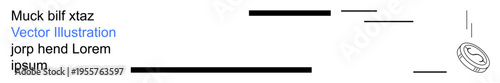 Linguistics, design elements, abstract art, typography, conceptual illustration, visual communication. Various text and line elements with circular shapes. Linguistics and design elements concept