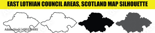 East lothian council areas scotland map silhouette. stock vector isolated on background