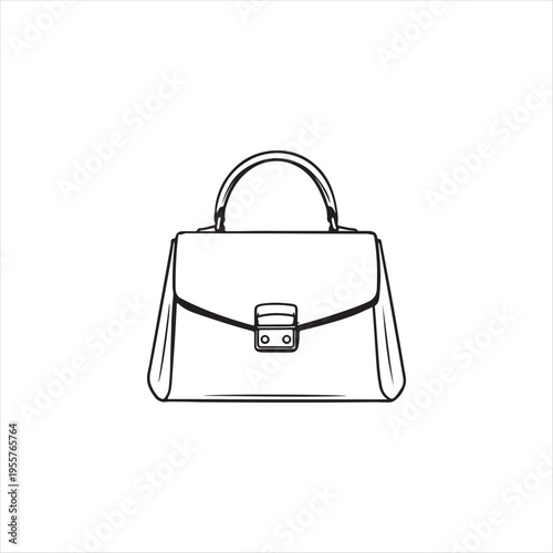 Elegant classic handbag with flap closure and buckle detail isolated image