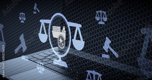 Obraz na płótnie Inteligencia artificial en derecho maritimo y comercio internacional justicia di