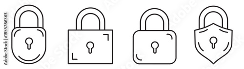 Four different types of locks illustration
