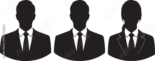 Professional Business Team Silhouette – Corporate Group Portrait in Suits