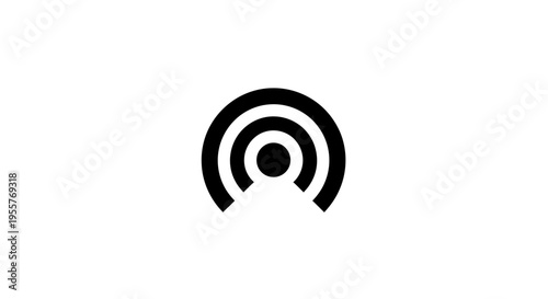 Vektor Illustration of Concentric Semicircles over Circle