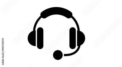 Headset Icon Representing Communication and Support 60 Characters