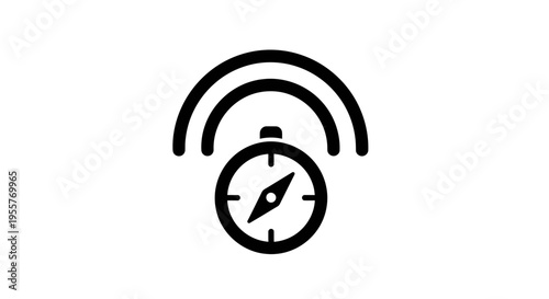 Compass Showing Gps Signal or Navigation Icon Graphic