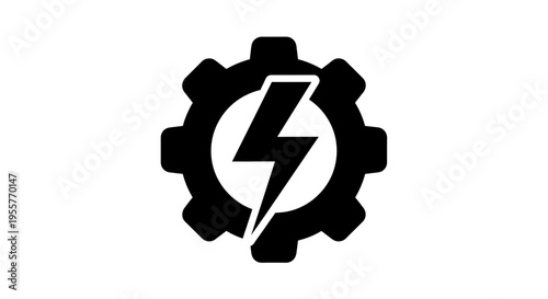 Vektor Lightning Bolt with a Gear Icon Illustration