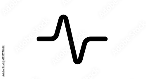 Vektor Simple Black Line Graphic Heartbeat Pulse Symbol