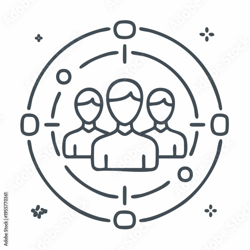 Team Icon im Outline Stil