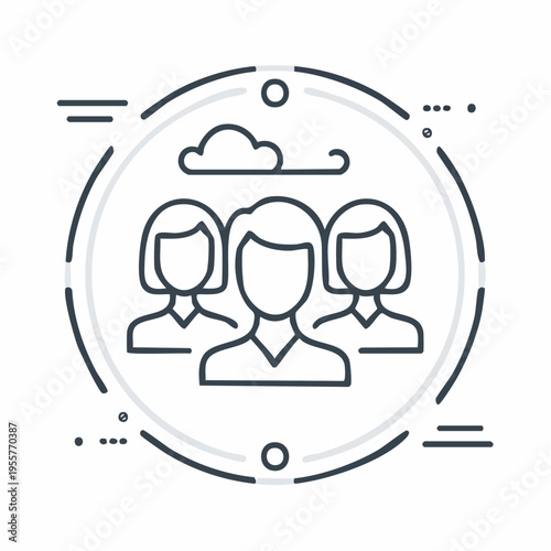 Team Icon im Outline Stil