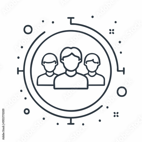 Team Icon im Outline Stil