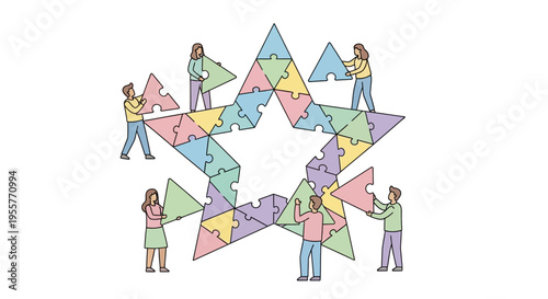 People Holding Puzzle Pieces Together.