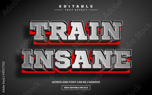 Train insane 3D editable text effect template