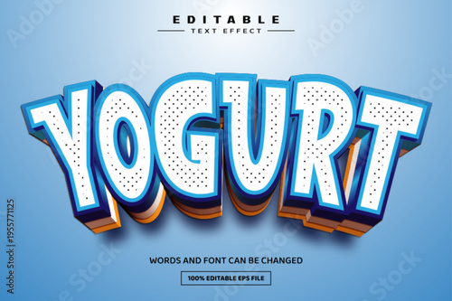Yogurt 3D editable text effect template