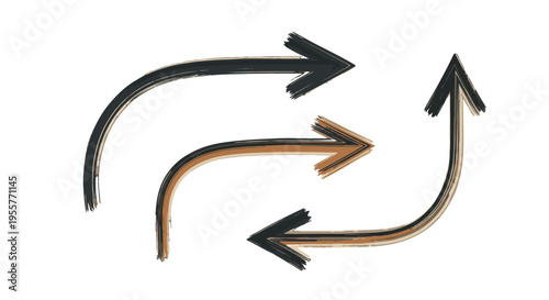 Arrows pointing in different directions.