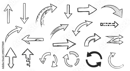 Collection of various hand drawn arrows.