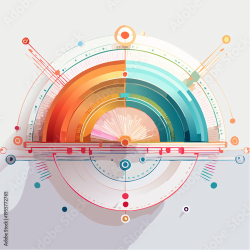 Bauhaus Semicircle Line Composition