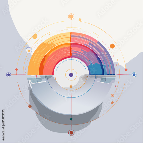 Bauhaus Semicircle Line Composition