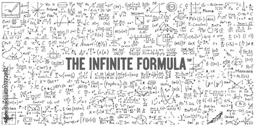 Mathematical background with complex equations and physics formulas for science and education vector illustration