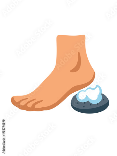 foot pumice stone for heel care on natural background