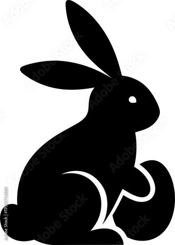 Majestic rabbit silhouette with perked up ears