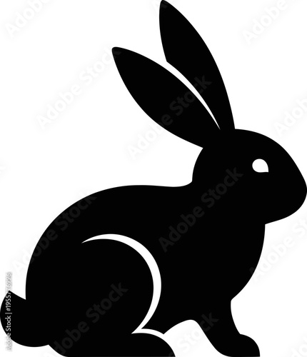 Majestic rabbit in elegant pose with perked up ears