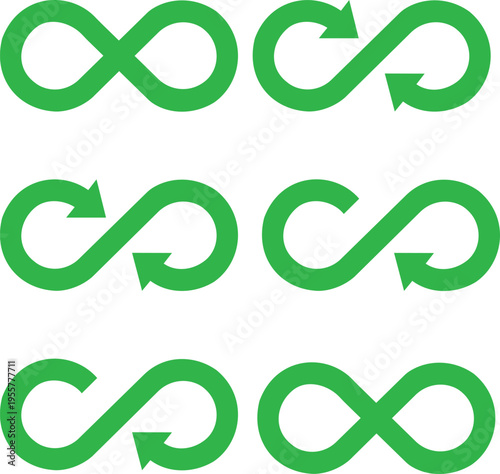 Foto Infinity sign, Circular Economy Loop Arrow. Vector Design