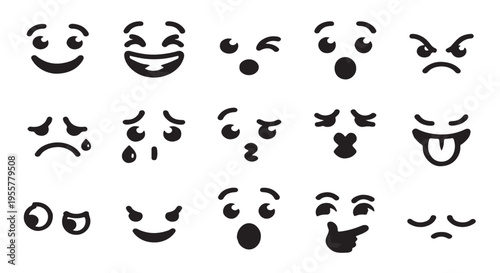 Set of human face emotions icons