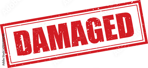 Red Damaged Rubber Stamp Sign Mark Word Text Written in Grunge Vector in Grunge Border in Transparent Background, Svg, Png