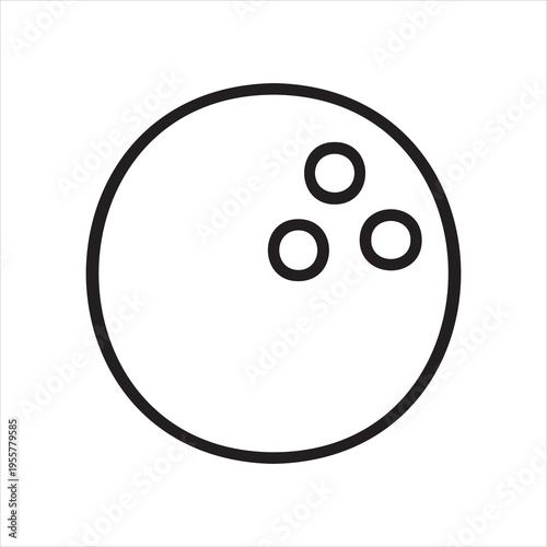 Bowling ball with three finger holes isolated on white background.