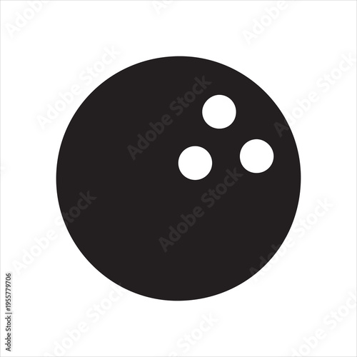 Bowling ball with three finger holes isolated on black and white .