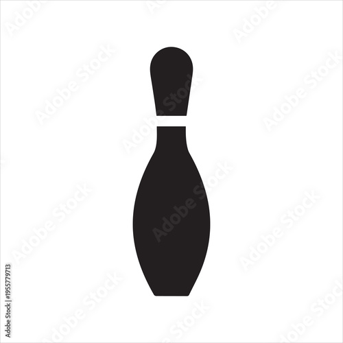 Bowling game Pin Icon vector. Bowling icon. pin ball