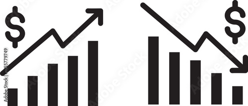 Profit and Loss Graph Bundle Finance Illustration Vector Icon