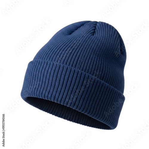 A blue beanie on transparent background