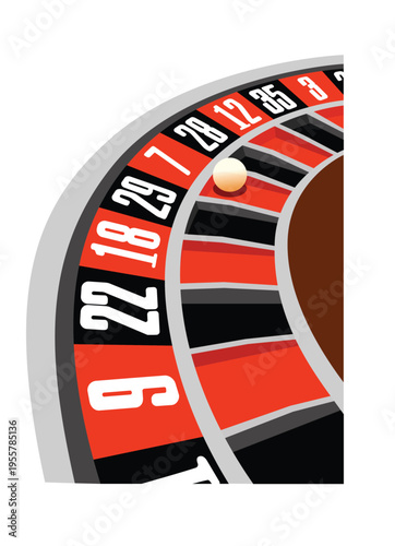 Roulette Wheel Illustration lucky Number 7