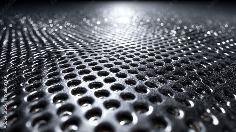 Fototapeta premium A close-up view of a metallic surface with a honeycomb pattern
