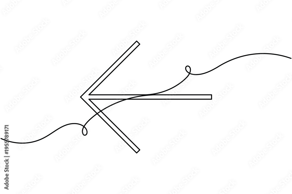 Obraz premium User interface swipe left icon continuous one line drawing on white background minimal gesture navigation symbol outline vector illustration