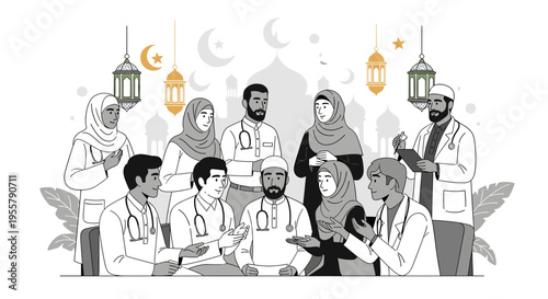 A minimalist illustration depicting a scientist with a leafy plant element. Perfect for representing research, biology, or environmental science conte