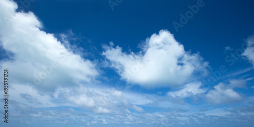 Blue sky background with tiny clouds