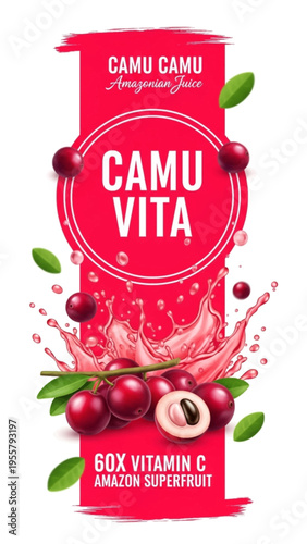 Camu Vita Amazonian juice features sixty times the vitamin c in exotic superfruit berries