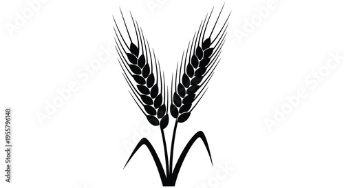 Black wheat stalks elegantly arranged showcasing a striking silhouette high quality