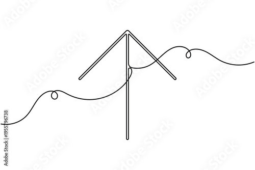 Up scroll arrow sign icon continuous one line drawing single art on white background minimal previous section symbol outline vector illustration