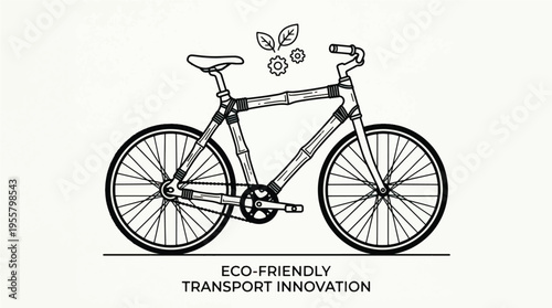 Eco-Friendly Bamboo Bicycle Vector Illustration for Sustainable Transport and Green Innovation