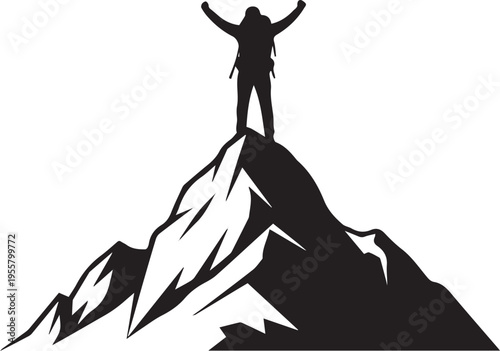 Silhouette of a girl with a sword vector illustration