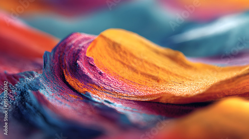 Modern artistic vibe, sharp focus on paint textures, vibrant colors, and wide blurred background for ads.