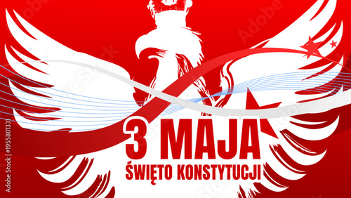 3 Maja Święto Konstytucji baner - ilustracja wektorowa