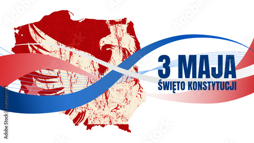 3 Maja Święto Konstytucji baner - ilustracja wektorowa