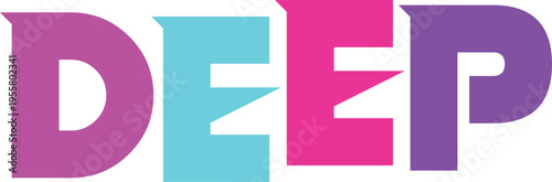 Deep word art with rich, bold colors symbolizing depth and profound meaning graphic element