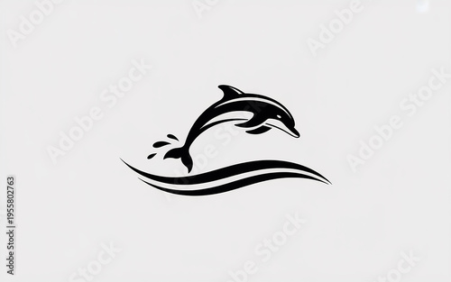 Leaping dolphin aquatic creature breaching ocean waves image